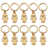 Gold Hamsa Hand Hair Rings